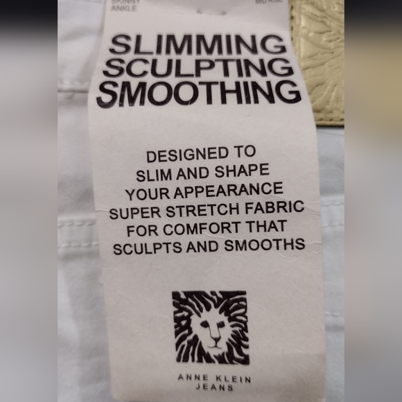 NWT Anne Klein Skinny Ankle Jeans Womens 4 White Embroidered Floral Retro 90s - Picture 10 of 11